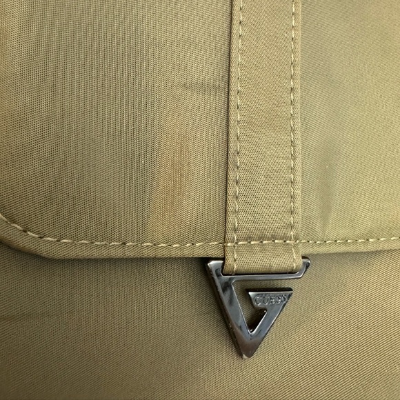 Vintage Y2K Guess Olive Green Nylon Crossbody Pouchette Mini Bag Purse Neutral - Picture 3 of 13